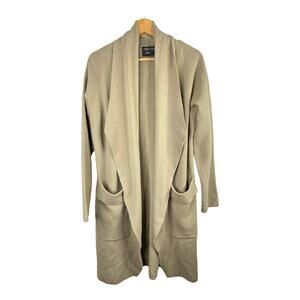 Twelve Love Womens size Small Long Line Open Cardigan Tan Beige Vanilla Girl